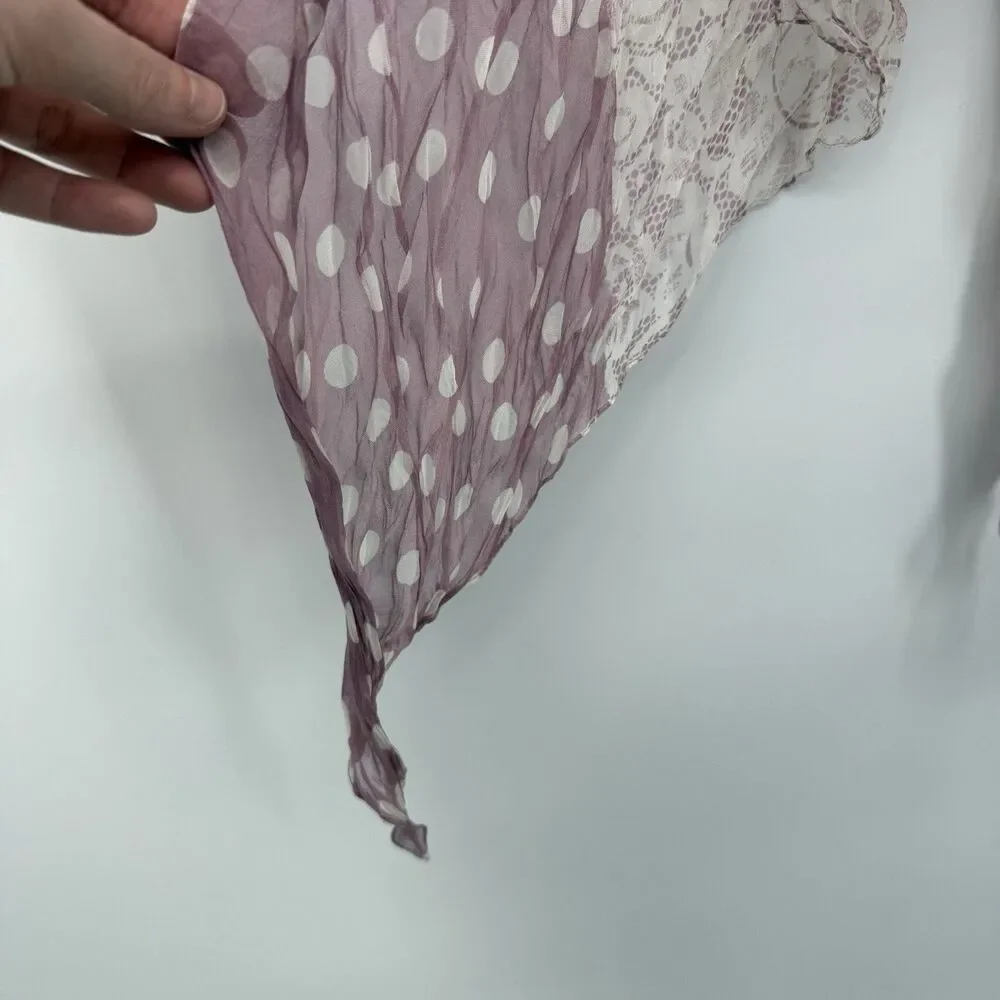 Furla Polka Dot Silk Scarf Flowy Animal Print Lace Designer Accessory